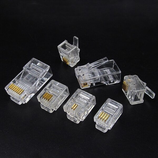 10Pcs RJ11 RJ45  6P2C 6P4C 6P6C 8P8C Telephone Internet Modular Plug Jack Network Connector 1