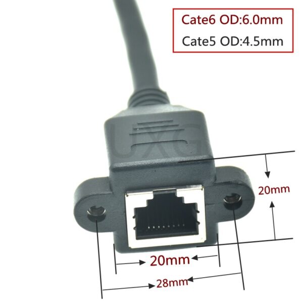 Cat 6e Network Extension Cable RJ45 5e Male to Female Screw Panel Mount Ethernet LAN cable 1ft 2ft 3ft 5ft 6ft 15ft 30cm 3M 1m 3