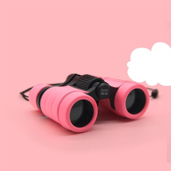 Focal Adjustable Children Binoculars Telescope Binoculars Toy Game Props Birthday Present for Entertaining Bird Watching (Pink) 5