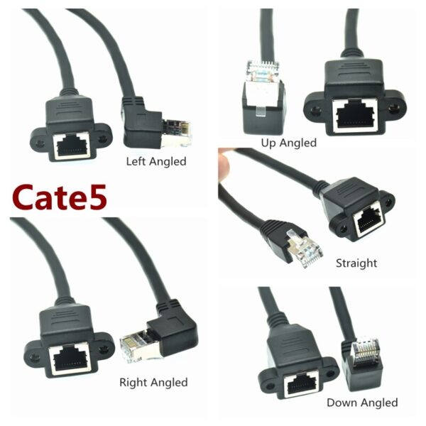 Cat 6e Network Extension Cable RJ45 5e Male to Female Screw Panel Mount Ethernet LAN cable 1ft 2ft 3ft 5ft 6ft 15ft 30cm 3M 1m 2