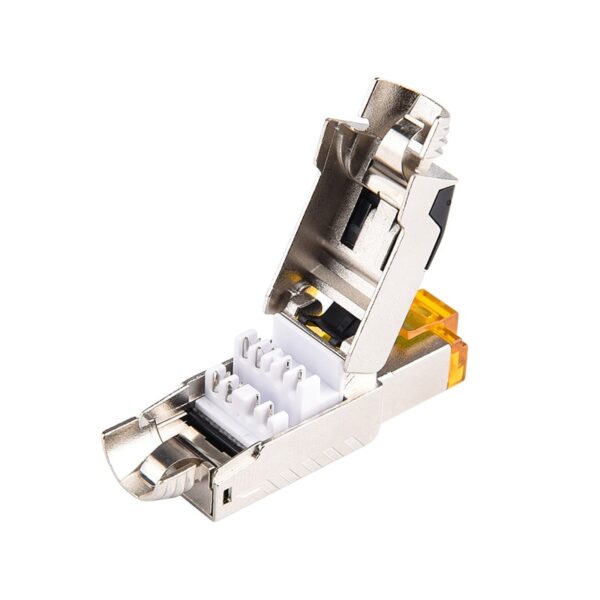 Industrial Grade Cat6A Cat7 Cat8 Toolless Field Termination Plug Shielded RJ45 Fast Installation Connector No Need Crimping Tool 4