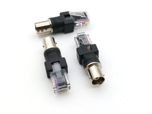 2pcs BNC Female to RJ45 Male Coaxial Coax Barrel Couplerconnector RJ45 to RF adapter 2