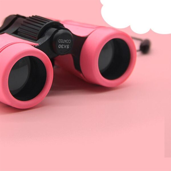Focal Adjustable Children Binoculars Telescope Binoculars Toy Game Props Birthday Present for Entertaining Bird Watching (Pink) 4