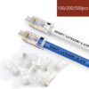 RJ45 Connector 20/50/100pcs 8P8C UTP Gold plated Network Modular Plug Ethernet Cables RJ-45 Crystal Heads Cat5e Cat6 Connectors 1