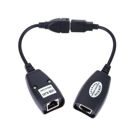 USB 2.0 Extension Extender Adapter male & Female Up To 150ft Using CAT5/CAT5E/6 RJ45 Lan Network Ethernet Repeater Cable 1
