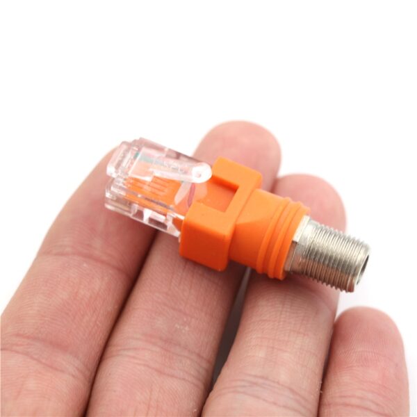 RF Female To RJ45 Male Coaxial Barrel Coupler Adapter Coax Adapter, RJ45 To RF Connector BNC F-Type Connector 2