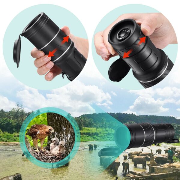 Portable Telescope 40x60 Military HD Professional Monocular Zoom Binoculars Hunting Optic Scope Big Vision Telescopio 6