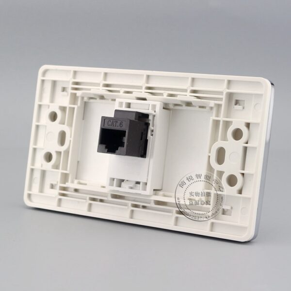 120MM Wall Face Plate Gigabit Single Port CAT6 RJ45 Network Ethernet LAN Socket Outlet Panel Faceplate 1