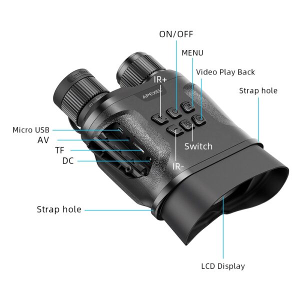 APEXEL Digital Night Vision Binoculars With Video Recording HD Infrared Day And Night Vision Hunting Binoculars Telescope 4