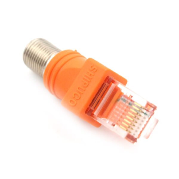 RF Female To RJ45 Male Coaxial Barrel Coupler Adapter Coax Adapter, RJ45 To RF Connector BNC F-Type Connector 3