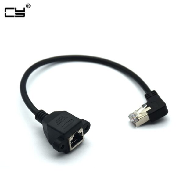 High Quality 30cm UP Down Right Angled 90 Degree 8P8C FTP STP UTP Cat5 RJ45 with screw Lan Ethernet Network Extension Cable 1ft 1