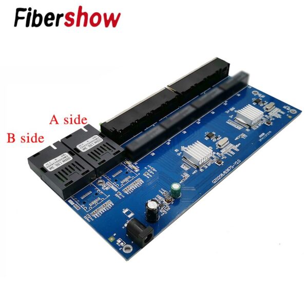 Gigabit Ethernet switch Fiber Optical Media Converter PCBA 8 RJ45 UTP and 2 SC fiber Port 10/100/1000M  Board PCB 1PCS 5