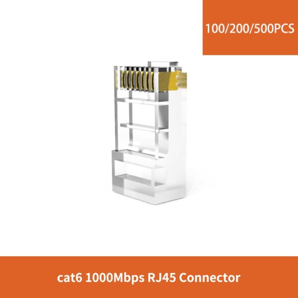 RJ45 Connector 20/50/100pcs 8P8C UTP Gold plated Network Modular Plug Ethernet Cables RJ-45 Crystal Heads Cat5e Cat6 Connectors 3