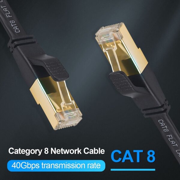 40Gbps 2000MHz Flat Lan Cable Ethernet 20m 15m Cat 8 7 RJ45 Cat7 Cat8 Ethernet Cable rj 45 Network Cord For Laptops PS 4 Router 1