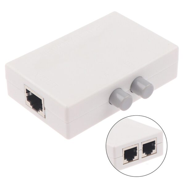 Mini 2 Port RJ45 RJ-45 Network Switch Ethernet Network Box Switcher Dual 2 Way Port Manual Sharing Switch Adapter HUB 4