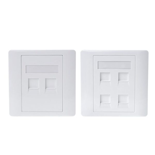 86 Type White Faceplate Wall Plate Socket Four Ports Network LAN Telephone Panel RJ45 Plug 4