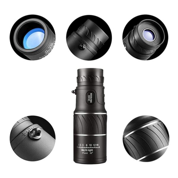 Portable 16 X 52 High Over Binoculars Telescope Monocular 66 / 8000M Plastic Binoculars Outdoor Black Outdoor Sports Telescope 6