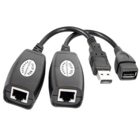 USB 2.0 Male To Female Cat6 Cat5 Cat5e 6 Rj45 LAN Ethernet Network Extender Extension Repeater Adapter Converter Cable 1