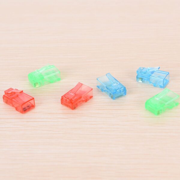 10pcs Colorful RJ45 Modular Plug Network Cable LAN Connector Plug End 8P8C CAT5 CAT5E Random Color 4