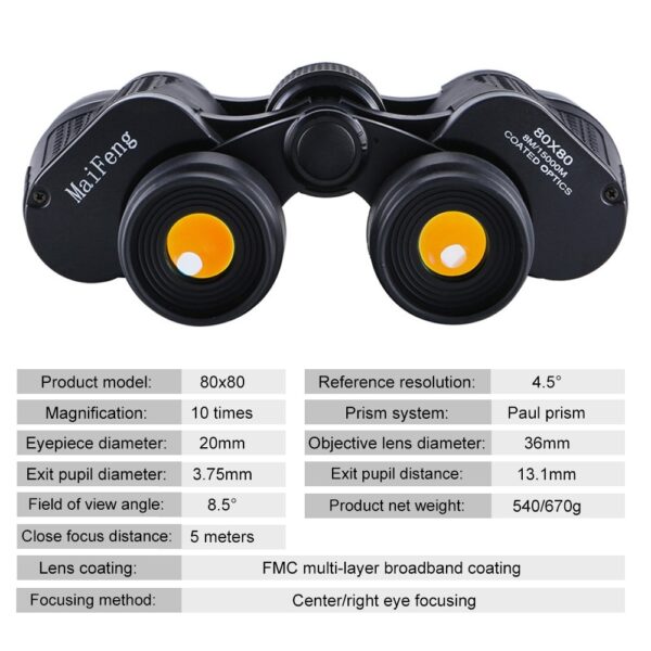 80X80 Binoculars 15000m Long Range Telescope With Low Light Night Vision Professional High Power Binocular for Hiking Travel 4