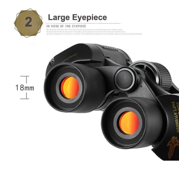 60x60 High Power Binoculars With Coordinates BAK4 Portable Telescope LowLight Night Vision For Hunting Sports Travel Sightseeing 4