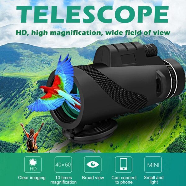 Monocular 40x60 Powerful Binoculars High Quality Great Handheld Telescope lll night vision Military HD Professional Hunting 5