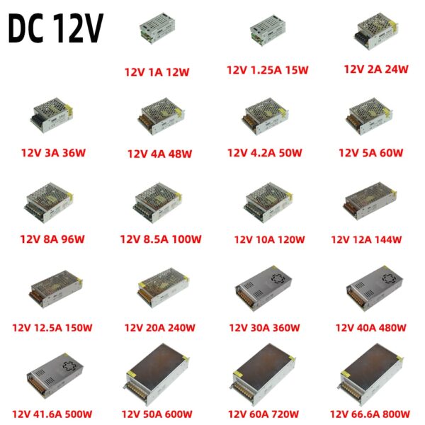 KAYPW Switching Power Supply Light Transformer AC 110V 220V To DC 5V 12V 24V 48V Power Supply Source Adapter For Led Strip CCTV 2