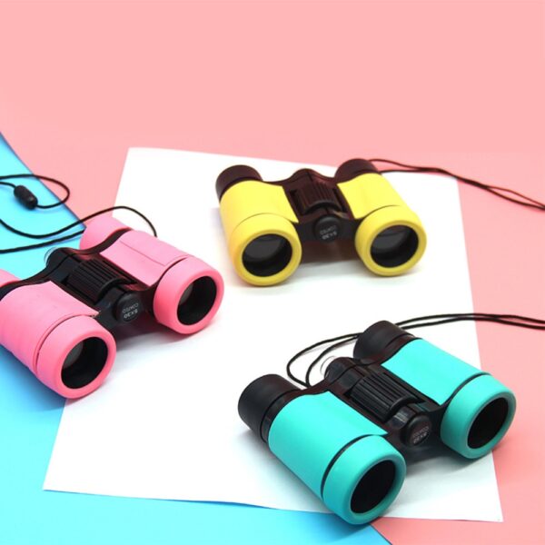 Focal Adjustable Children Binoculars Telescope Binoculars Toy Game Props Birthday Present for Entertaining Bird Watching (Pink) 3