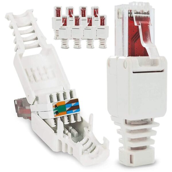 10 x Network Connectors Tool-Free RJ45 CAT6 LAN UTP Cable Plug Without Tools Cat5 Cat7 Installation Cable Patch Cable 2