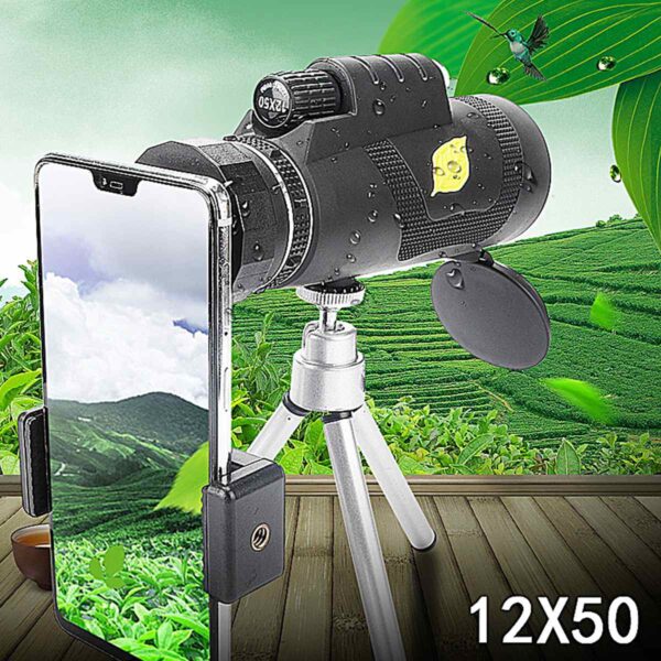 New 12x50 Magnification Hiking Hunting Lens Monocular Telescope Portable Night Vision HD Binoculars Zoom Camping Waterproof 3