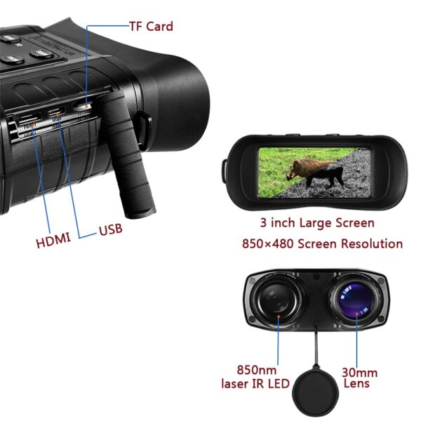 WG550B 500M HD Night Vision Binoculars Cameras 20×31 Telescope Hunting Optical 850nm IR HD Night Vision Binocular Night Goggles 4