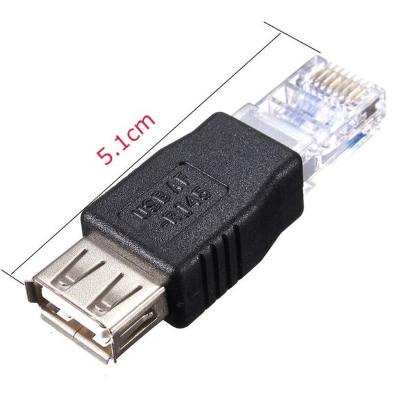 USB A Female to Ethernet RJ45 Male Adapter Connector Router Adapter Black free shipping 6