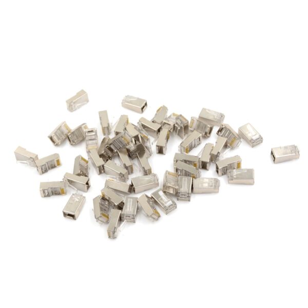 50PCS Multi-Functional RJ45 Cat6 8Pin 8P8C Shielded Stranded Crimp Modular Plug Connector Socket 3