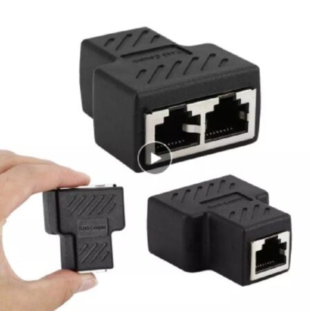 1 To 2 Ways Network Connector Network Cable Female Distributor Ethernet Network RJ45 Splitter Extender Plug Adapter C For Laptop 1