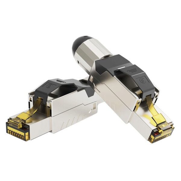 Industrial Grade Cat6A Cat7 Cat8 Toolless Field Termination Plug Shielded RJ45 Fast Installation Connector No Need Crimping Tool 2