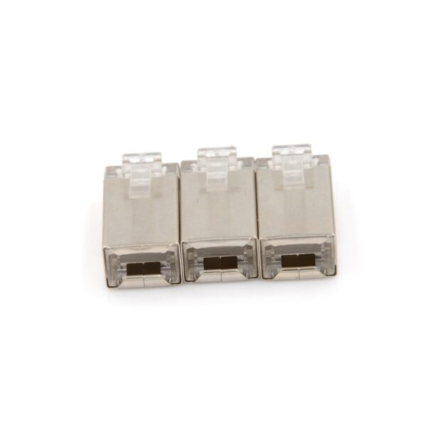 50PCS Multi-Functional RJ45 Cat6 8Pin 8P8C Shielded Stranded Crimp Modular Plug Connector Socket 4