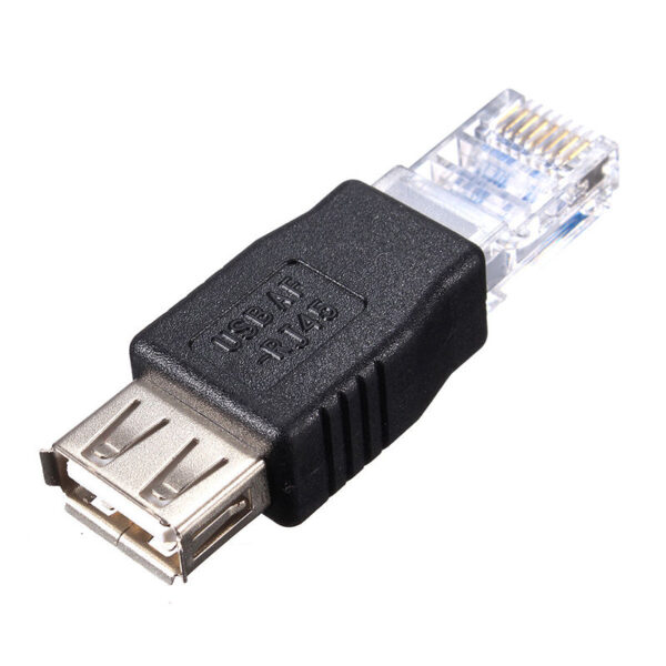 USB A Female to Ethernet RJ45 Male Adapter Connector Router Adapter Black free shipping 3