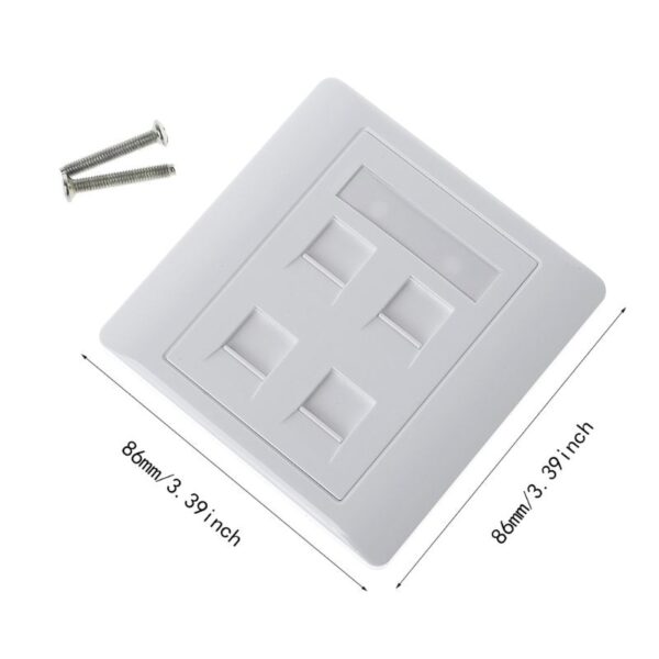 86 Type White Faceplate Wall Plate Socket Four Ports Network LAN Telephone Panel RJ45 Plug 1