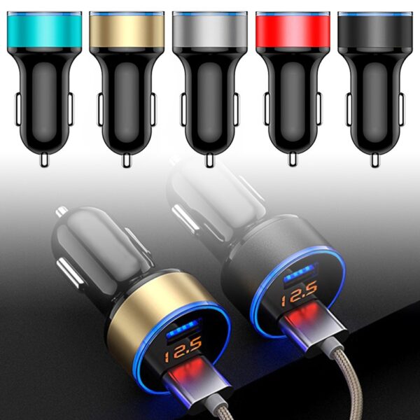 3.1A Dual USB Port LED Display Qucik Car Auto Mobile Phone Quick Port USB Fast Charger Adapter Fast Charge LED Car Power Adapter 5