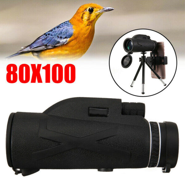 BAK4 80X100 Optics Zoom HD Lens Military Army Waterproof Hiking Hunting Monocular Telescope Professional 3
