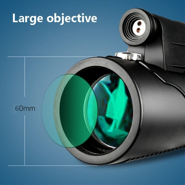 50X60 Monocular Telescope Laser Portable With Light Binoculars Powerful Low Light Night Vision Compass BAK4 Outdoor for Hunting 6