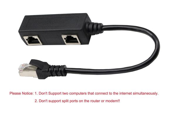 ERE RJ45 1 Male to 2 Female Socket Port LAN Ethernet Network Splitter Y Cable Suitable for Cat5,Cat5e,Cat6,Cat7 5