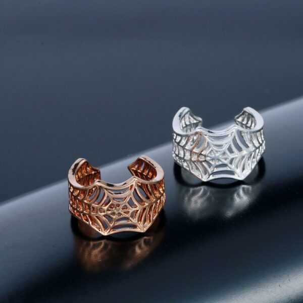 Kinitial Bat Rings Handmade Spider Web Animal Tail Puzzle Jewelry Open Adjustable Encircle Ring Wholesale Bijoux 6