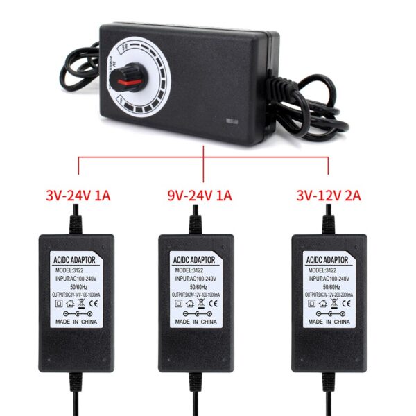 Adjustable Power Supply Adapter,AC 100V-240V TO DC 3V-12V 3V-24V 9V-24V 1-24V 24V-36V 1A 2A 3A 5A Universal for CCTV/LED Strip 4