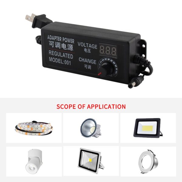 Adjustable Power Supply Adapter,AC 100V-240V TO DC 3V-12V 3V-24V 9V-24V 1-24V 24V-36V 1A 2A 3A 5A Universal for CCTV/LED Strip 6