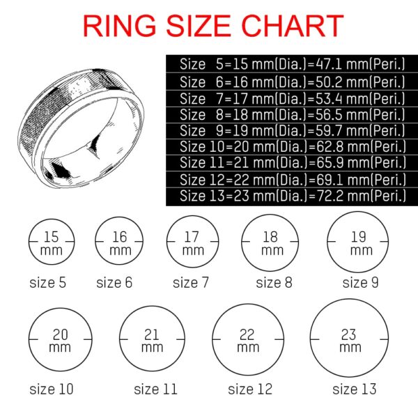 8mm Punk Titanium Steel Roman Numeral Twist Chain Rings For Men Polished Black Rock Biker Wedding Masonic Ring Jewelry Gift 2