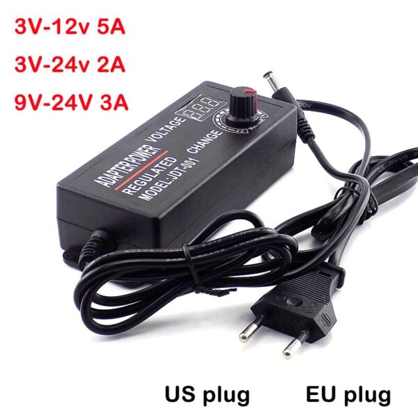 Adjustable Power Supply Switching Adapter AC 100-220V to DC 3V 9V 12V 24V 2A 2000ma 3A 5A CCTV Camera Led Strip Light Adaptor 3