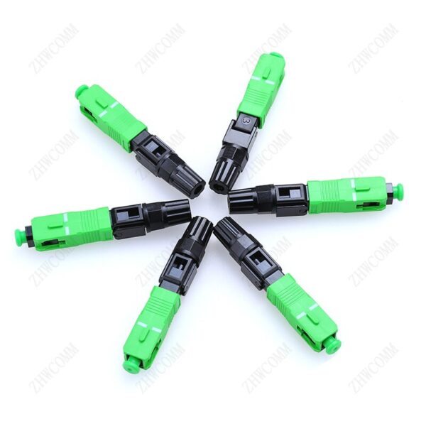 ZHWCOMM 100pcs High Quality SC APC Single Mode  Fiber Optic Quick Fast Connector FTTH Cold Connector Free shipping 2