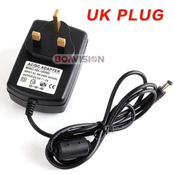 Qualified AC 110-240V To DC 12V 2A CCTV Power Supply Adapter,EU/US/UK/AU Plug ABS Plastic 5