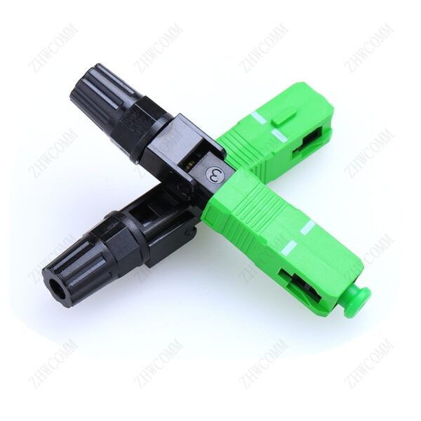 ZHWCOMM 100pcs High Quality SC APC Single Mode  Fiber Optic Quick Fast Connector FTTH Cold Connector Free shipping 3